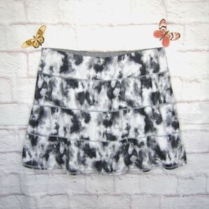 Ideology Plus Size 2X Tie-Dyed Tiered Skort Black Gray White Tennis Pickleball